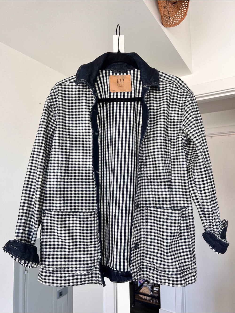 Gap × DÔEN Gingham Denim Jacket Blue Gingham Size XXS/XS